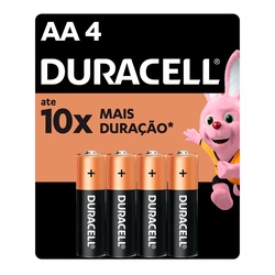 Pilha Alcalina Aa Mn 1500b4 Duracell 4 Unidades 1,5v