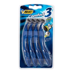 Aparelho De Barbear Bic Confort 3 Com 4 Unidades Pele Normal