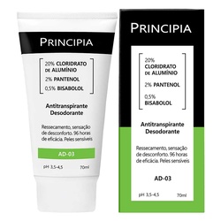 Antitranspirante Desodorante 20% Cloridratos De Aluminio + Pantenol + Bisabolol Principia Skincaread-03com70ml