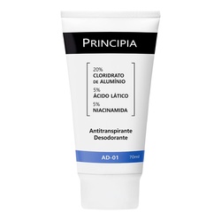 Antitranspirante Desodorante 5% Ácido Lático + 5% Niacinamida Principia Skincare Ad-01 Com 70ml