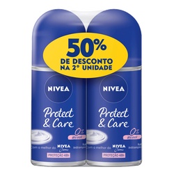 Kit Desodorante Roll-on Nivea Feminino Protect Care Com 2 Unidades