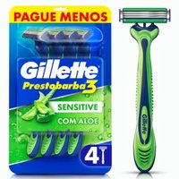 Aparelho De Barbear Gillette Prestobarba 3 Sensitive Comfortgel Com 4 Unidades