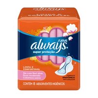 Absorvente Always Super Proteção Suave Sem Abas 8unidades