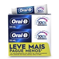 Creme Dental Oral-b 100% Cuidada Com Fluor Menta Refrescante 70g