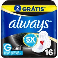 Absorvente Always Noites Tranquilas Cobertura Seca Com Abas Com 16 Unidades