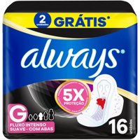 Absorvente Always Noites Tranquilas Cobertura Suave Com Abas Com 16 Unidades