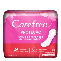Protetor Diário Carefree Proteção Sem Perfume 15 Unidades