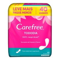 Protetor Diário Carefree Tododia Sem Perfume 40 Unidades