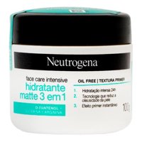 Creme Facial Neutrogena Face Care Intensive Hidratante Matte 3 Em 1 Com 100g