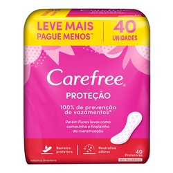 Protetor Diário Carefree Proteção Sem Perfume 40 Unidades