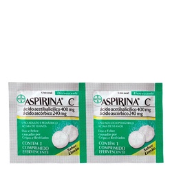 Aspirina C 400mg 240mg Com 2 Comprimidos Efervescentes Sabor Limão