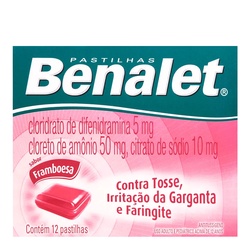 Pastilhas Para Garganta Benalet Sabor Framboesa Johnson _ Johnson 12 Pastilhas