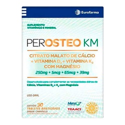Suplemento Vitaminico Perosteo Km Eurofarma 30 Tabletes Mastigáveis