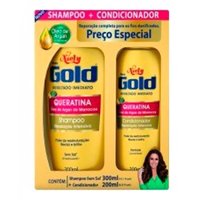 Kit De Shampoo 300ml E Condicionador 200ml Niely Gold Queratina