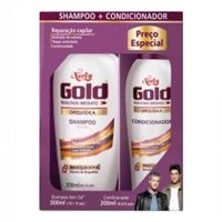 Kit De Shampoo 275ml Condicionador 175ml Niely Gold Liso Pleno