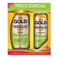 Kit Niely Gold HidrataÇÃo Água De Coco Shampoo Com 300ml + Condicionador Com 200ml