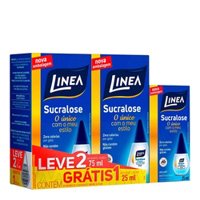 Kit AdoÇante LÍquido Linea Sucralose Com 2 Unidades De 75ml Cada + 25ml GrÁtis