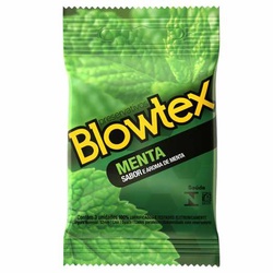 Preservativo Lubrificado Menta Blowtex Pacote 3 Unidades