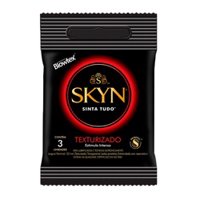 Preservativo Lubrificado Skyn Texturizado Blowtex Pacote 3 Unidades