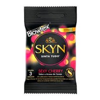 Preservativo Lubrificado Skin Sexy Cherry Blowtex Pacote 3 Unidades