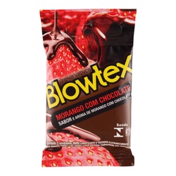 Preservativo Lubrificado Morango E Chocolate Blowtex Pacote 3 Unidades
