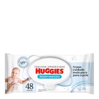Lenços Umedecidos Huggies Recem Nascido Puro E Natural 48 Unidades