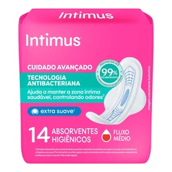Absorvente Intimus Antibacteriana Ultra Fino Com Abas Com 14 Unidades