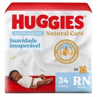 Fralda Huggies Natural Care Mega Rn 34 Unidades