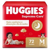 Fralda Huggies Supreme Care Hiper M 72 Unidades