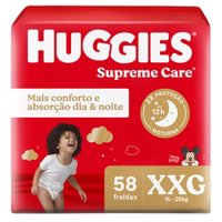 Fralda Huggies Supreme Care Hiper Xxg 58 Unidades