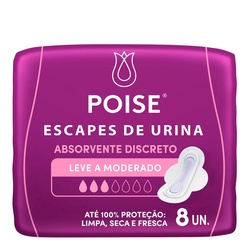 Absorvente Para Escape De Urina Poise Discreto Absorção Leve A Moderada 8 Unidades