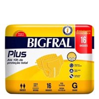 Fralda Descartável Geriátrica Bigfral Derma Plus G 16 Unidades