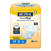 Fralda Descartável Bigfral Derma Plus Plus Médio 8 Unidades