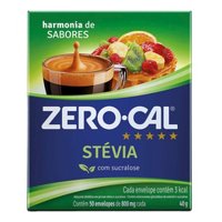 AdoÇante Em PÓ Zero-cal StÉvia Com 50 Envelopes De 800mg Cada