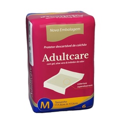 Protetor De Colchão Adultcare Descartável Tamanho M Com 6 Unidades