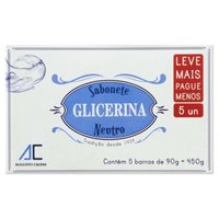 Sabonete Em Barra Augusto Caldas Glicerina Neutro 5 Unidades De 90g Cada