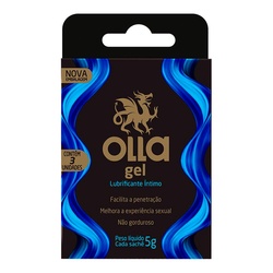 Gel Lubrificante Íntimo Olla 3 Unidades Cada Sache Com 5g