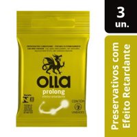 Preservativo Lubrificado Efeito Retardante Olla Pacote 3 Unidades