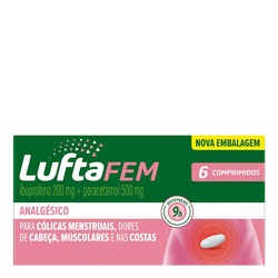 Luftafem Ibuprofeno 200mg + Paracetamol 500mg 6 Comprimidos