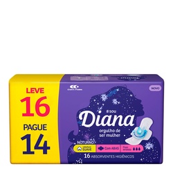 Absorvente Diana Noturno Suave Com Abas Lv16pg14 Unidades