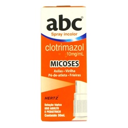 Abc Clotrimazol Spray Incolor Micose Antifungos Fungos 30ml