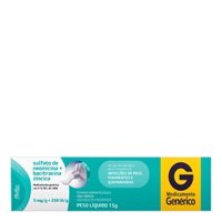 Sulfato De Neomicina 5mg + Bacitracina 250ui Pomada DermatolÓgica 15g Medley GenÉrico