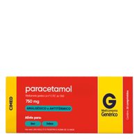 Paracetamol 750 Mg 20 Comprimidos Cimed GenÉrico