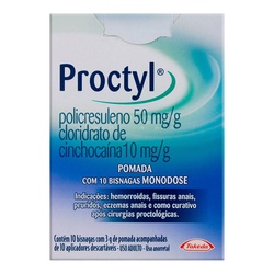 Proctyl Pomada 10 Bisnagas De 3g + 10 Aplicadores