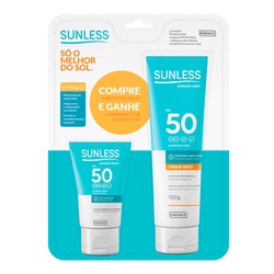 Kit Sunless Protetor Solar Corporal Fps50 120g + Protetor Solar Facial Mini Fps50 Sem Cor 30g
