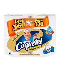 Toalha De Papel Folha Dupla Coquetel Mega Rolo Pacote 2 Unidades