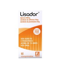 Lisador Dipirona 500mg + Adifenina 10mg + Prometazina 5mg 16 Comprimidos
