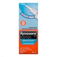 Descongestionante Nasal Em Spray Rinosoro Sic 9mg/ml Infantil Suave Com 50ml