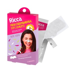 Adesivo Para Remoção De Cravos Do Nariz Ricca Com 3 Unidades