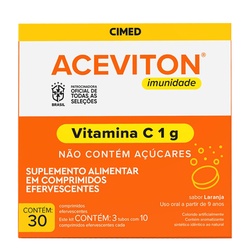 Aceviton 1g Sabor Laranja Com 30 Comprimidos Efervescentes